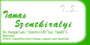 tamas szentkiralyi business card